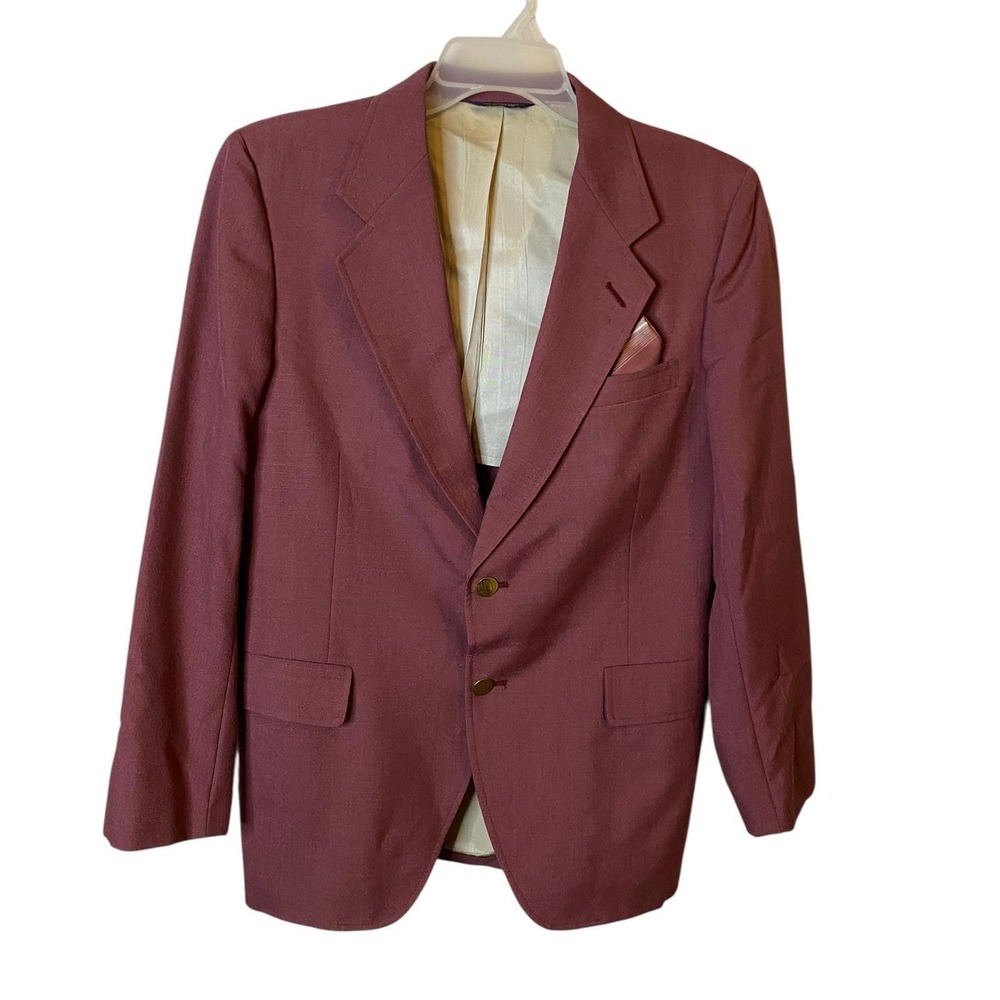Kuppenheimer Mens Red Blazer Sports Coat 40R Gold Buttons Wool